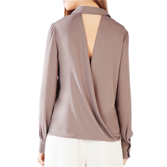 BCBGMAXAZRIA Dianna Open Back Button Down Blouse - Picture 2 of 11